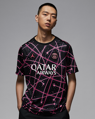 Мужские шорты Paris Saint-Germain Academy Pro Nike Dri-FIT Soccer Pre-Match Short-Sleeve Top