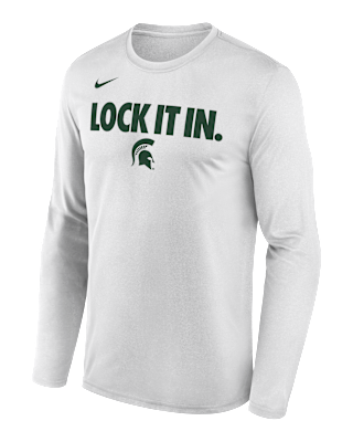 Мужская футболка Michigan State 2026 On-Court Bench Nike Dri-FIT College Long-Sleeve