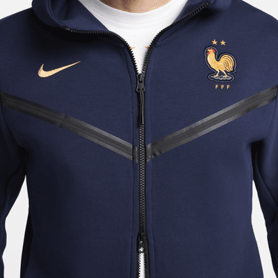 Fotbollshuvtröja med hel dragkedja Nike FFF Tech Fleece Windrunner för män