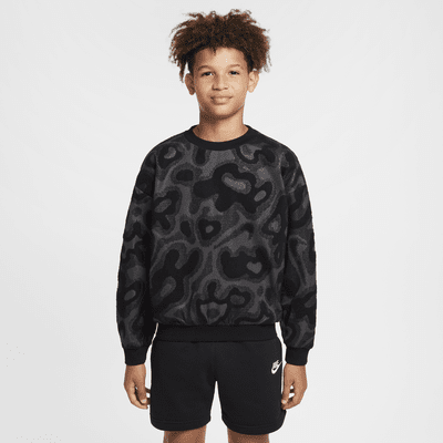 Nike Sportswear Big Kids' Oversized Fleece Crew-Neck Sweatshirt