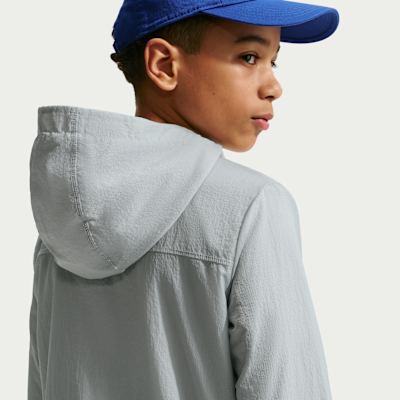 Vevd Nike Sportswear City Utility-jakke med hel glidelås til store barn