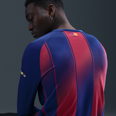 FC Barcelona 2025/26 Stadium Home Men's Nike Dri-FIT Soccer Replica Long-Sleeve Jersey
