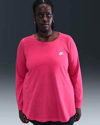 Женская футболка Nike Sportswear Club Long-Sleeve (Plus Size)