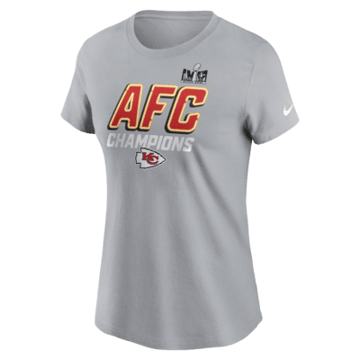 Playera Nike de la NFL para mujer Kansas City Chiefs 2023 AFC Champions Iconic