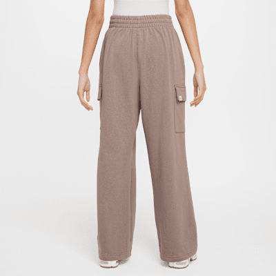 Calças folgadas de lã cardada Dri-FIT Nike Sportswear para rapariga