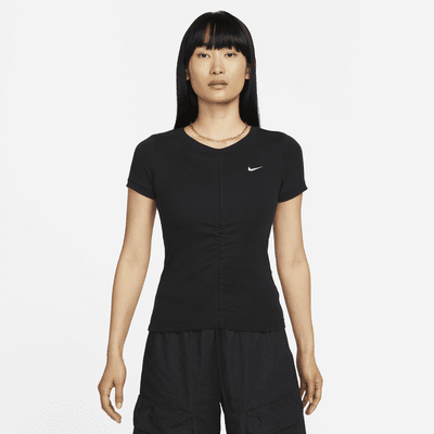 Haut court à manches courtes côtelé Nike Sportswear Essentials Mod