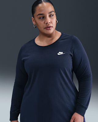 Женская футболка Nike Sportswear Club Long-Sleeve (Plus Size)