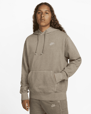 nike club fleece hoodie olive green