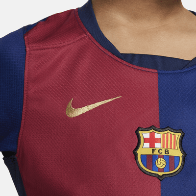 F.C. Barcelona 2024/25 Stadium Home Younger Kids' Nike Football Replica 3-Piece Kit