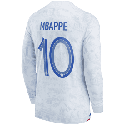 France National Team 2022/23 Stadium Away (Kylian Mbappe) Men's Nike Dri-FIT Long-Sleeve Soccer Jersey