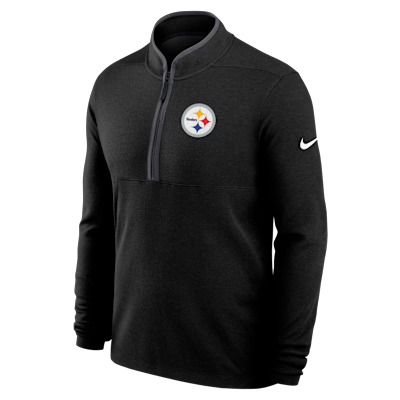 Pittsburgh Steelers Logo Victory Men's Nike Dri-FIT NFL 1/2-Zip Long-Sleeve Top