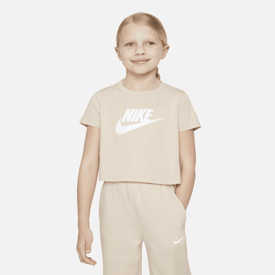 Nike Sportswear Kids\' Cropped (Girls\') Big T-Shirt.