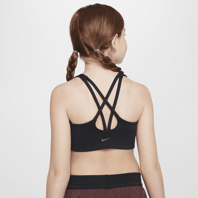 Bra dal design allungato Nike One – Ragazza