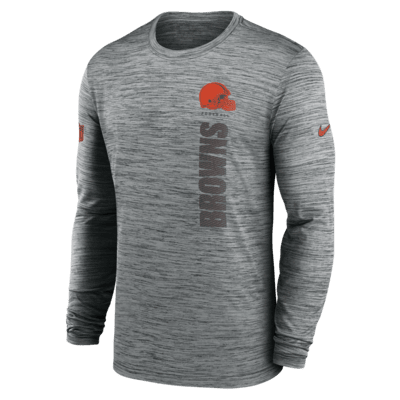 Playera de manga larga Nike Dri-FIT de la NFL para hombre Cleveland Browns Sideline Velocity