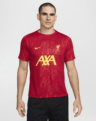 Мужские шорты Liverpool FC Academy Pro Nike Dri-FIT Soccer Pre-Match Short-Sleeve Top