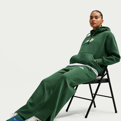 Nike Sportswear Phoenix Fleece Women's High-Waisted Wide-Leg Logo Trousers