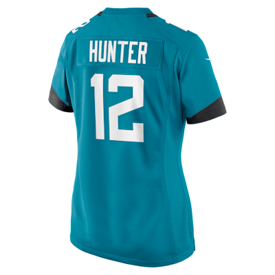 Jersey Nike de la NFL Game para mujer Travis Hunter Jacksonville Jaguars 2025 NFL Draft First Round Pick
