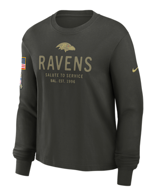 Женская футболка Baltimore Ravens Salute to Service Sideline Nike Dri-FIT NFL Long-Sleeve