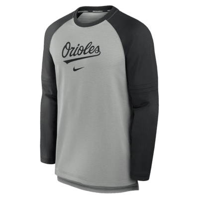 Playera de manga larga Nike Breathe de la MLB para hombre Baltimore Orioles Authentic Collection Game Time