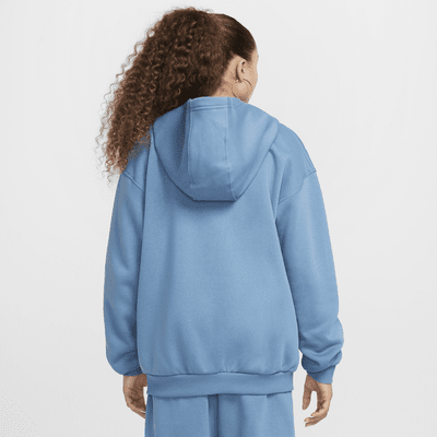 Nike Sportswear Club Fleece Bol Kesimli Tam Boy Fermuarlı Genç Çocuk Kapüşonlu Üstü