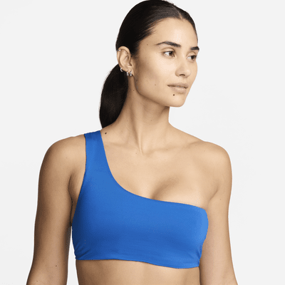 Top de bikini asimétrico para mujer Nike Swim Essential