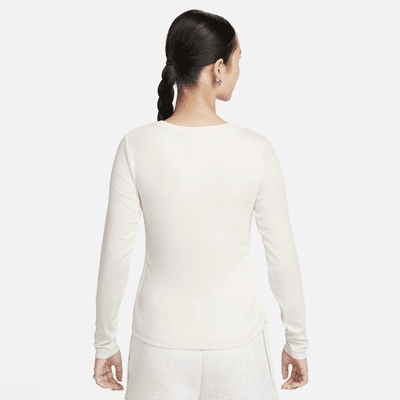 Nike Sportswear Women's Ribbed Long-Sleeve Mod Crop Top