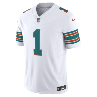 white throwback dolphins jersey