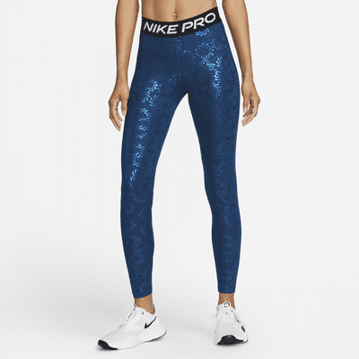 Women's Nike Black/Animal Printed Tight Fit Mid Rise Full Length