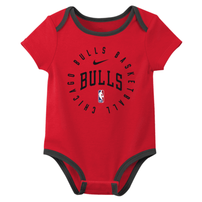 Chicago Bulls Baby Nike NBA 3-Pack Bodysuit Set