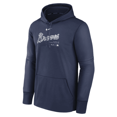 Atlanta Braves Authentic Collection Practice Men's Nike Therma MLB Pullover Hoodie