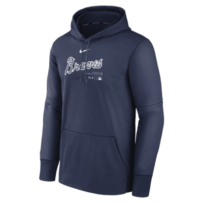 Men's Atlanta Braves Nike Heather Navy Authentic Collection Early Work  Tri-Blend Performance Pullover Hoodie