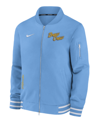 Мужская куртка Milwaukee Brewers Authentic Collection City Connect Game Time Nike MLB Full-Zip Bomber