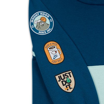 Conjunto de sudadera con gorro sin cierre y joggers de tejido Fleece para bebé (12-24 meses) Nike