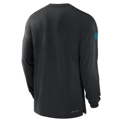 Playera de manga larga Nike Dri-FIT para hombre Carolina Panthers Sideline Player Team Issue