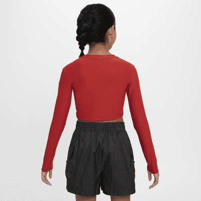 Nike Sportswear Langärmliges Crop-Top für ältere Kinder (Mädchen)