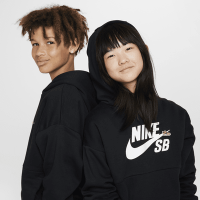 Nike SB Icon Fleece EasyOn Big Kids' Oversized Pullover Hoodie