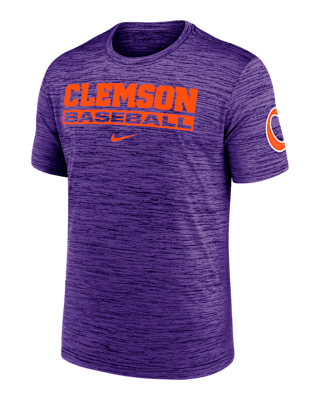 Мужская футболка Clemson Tigers Velocity Baseball Wordmark Stack Nike Dri-FIT College