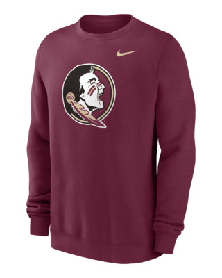 Мужские  Florida State Seminoles Primetime Evergreen Logo Nike College Pullover Crew