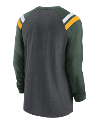 Green Bay Packers Nike Throwback Raglan Long Sleeve T-Shirt - Gold