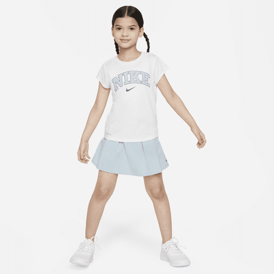 Set skort para niñas talla pequeña Nike Dri-FIT Prep in Your Step