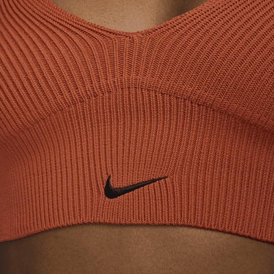 Bra de tela de canalé de baja sujeción sin almohadillas para mujer Nike Sportswear Chill Knit