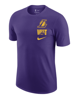 Nike Mens Los Angeles Lakers Lakers Statement All Over Print T-shirt In  White/purple