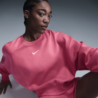 Nike Sportswear Phoenix Fleece extrán túlméretezett, kerek nyakkivágású női pulóver