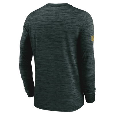 Playera de manga larga Nike Dri-FIT de la NFL para hombre Green Bay Packers Sideline Velocity