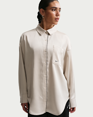 Nike Sportswear Women's Oversized Satin Long-Sleeve Top