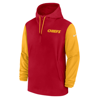 Kansas City Chiefs Sideline Pre-Game Player Men's Nike NFL 1/2-Zip Hooded Jacket