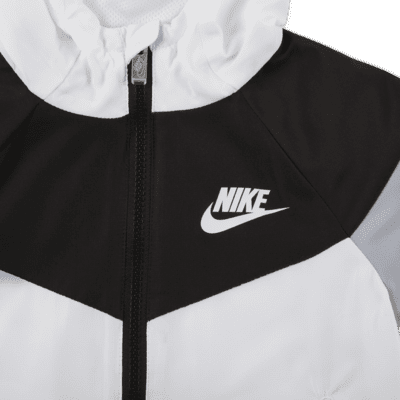 Chamarra con cierre completo para niños talla pequeña Nike Sportswear Windrunner