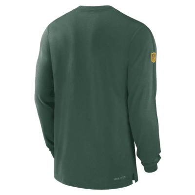 Playera de manga larga Nike Dri-FIT para hombre Green Bay Packers Sideline Player Team Issue