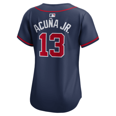 Jersey Nike Dri-FIT ADV de la MLB Limited para mujer Ronald Acuña Jr. Atlanta Braves