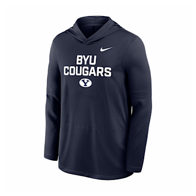 Brigham Young University Cougars Sideline Men's Nike Dri-FIT Long-Sleeve Hooded T-Shirt from Nike - $70